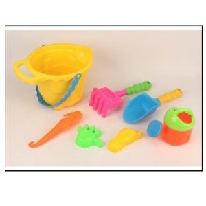 Beach Toy Set Of 7 In Big Bucket, Netbag Packing