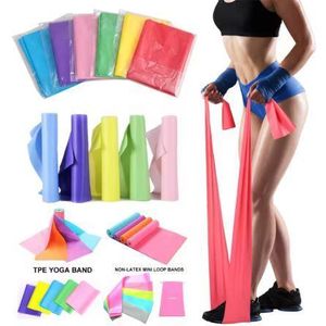 Three TPE Resistance Bands – Yellow (light), Blue (medium), Red ( heavy), Non-Latex Yoga, Pilates & Fitness Bands for Home & Gym