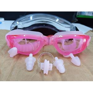 Professional Antifog UV protection  with Ear and Nose Plug Swimming Goggles