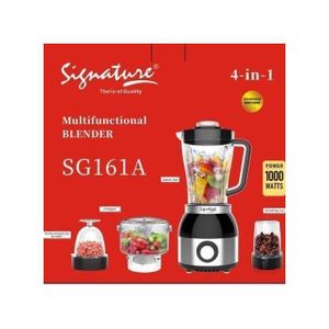 Signature  Unbreakable Multifunctional 4 In 1 Blender, Juice Blender, Grinder, Meat Mincer Grinder, Chopper, Baby Supplements Grinder, 1000Watts, 304 Stainless Blades, Unbreakable 1.8L Jar