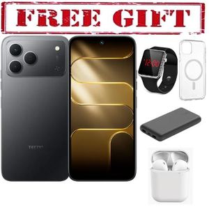 Tecno SPARK 50 4G 256GB ROM+ 16GB RAM 6.78" SCREEN 120Hz Refresh Rate 7000mAh Battery 50MP CAMERA ANDROID 16 COMES WITH FREE    LED WATCH , POWERBANK AND AIRPODS FOR YOU  black