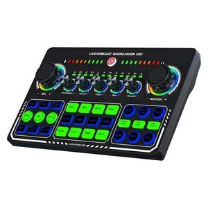 X50 Live Sound Card Audio Mixer Recording Desktop Singing Podcasting GamingLive Sound Card Audio Mixer Recording Desktop Singing BT Power Supply OTG Digital Lossless Transmission for Streaming Podcasting Gaming Recording Soundboard Built-in Battery
