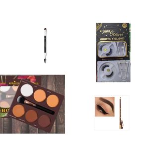 6 in 1 micolor contour powder palette +FREE Gifts  magnetic eyelashes, brow pencil, brow brush