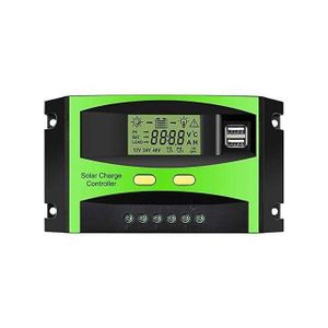 30A Solar Charge Controller With LCD Display And 2 USB Ports - GREEN
