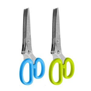 Multifunctional 5 layer herb scissors