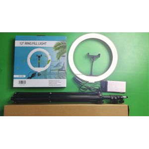 Professional 12-Inch Ring Light with Tripod Stand and Adjustable Brightness for Makeup Artists 