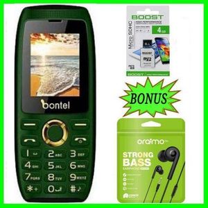Bontel NEW L800 Button Phone, KATULULU Phone + Bass Earphone, Memory Card 4GB For Smart and Feature Phones