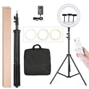 LJJ-45 18-Inch LED Ring Light with Color Temperature Control & Tripod Stand for YouTube Videos and Salon Use