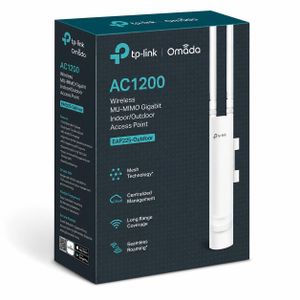 TPLink Omada EAP225-Outdoor AC1200 Wireless MU-MIMO Gigabit Indoor/Outdoor Access Point with Mesh Technology & PoE Support