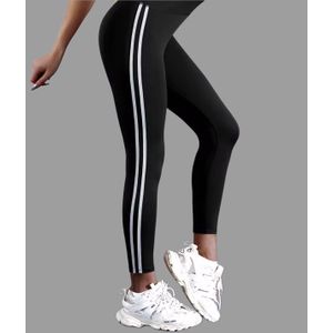 Black Stripped Sports Ladies Tights 