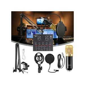 BM800 Condenser Mic with V8 Sound Card for Podcast Voice Over Gaming Live Streaming and Singing