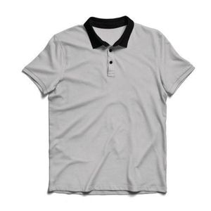 Heavy-duty Plain Cotton Polo T-shirt- Grey Black Colar