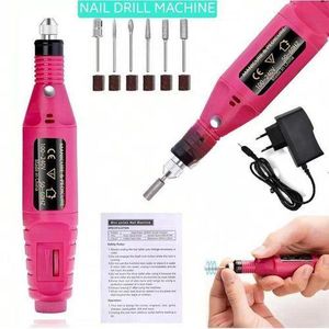 Portable Electric Nail Drill  Speed Rotary Nail Drill Machine With 5 Drill Bits Set