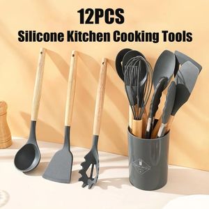 12 Pcs Kitchen Silicon Spoons Set