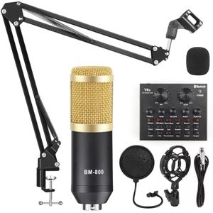 Podcast Equipment Bundle, with BM800 Podcast Microphone and V8 Sound Card, Voice Changer