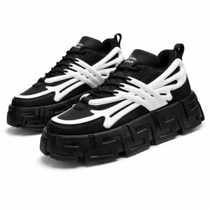 Classic Men's Versace fashion platform sneakers shoes Black-white Available in size 40-45