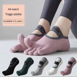 Women's Anti-Slip Five-Toe Yoga Socks - Non-Slip Grip Socks for Pilates, Barre & Ballet Workout