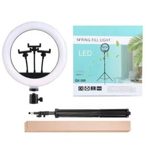 QX-360 14-Inch LED Ring Light Dimmable Color Temperature Control for YouTube Streaming & Photography