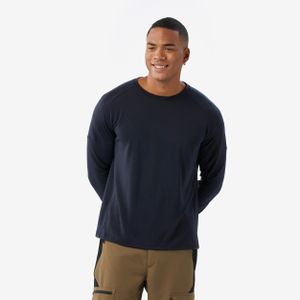 FORCLAZ by decathlon Men'S Long-Sleeved T-Shirt, Merino Resist Navy Blue