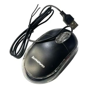 Lenovo Office Wired Optical Mouse – 1000–1200 DPI, USB Connection, Ergonomic Design.