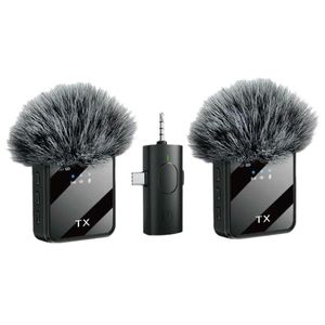 Lavalier Microphone F11-2 Wireless 3-in-1 with Noise Cancellation for Camera, Phone, YouTube