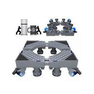 Heavy Duty Adjustable Washing Machine & Fridge Stand With Wheels Lockable Base Anti-Vibration