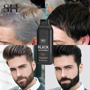 SEVICH 5in1 Hair & Beard Dye Shampoo- Black Hair Color For Grey Hair 