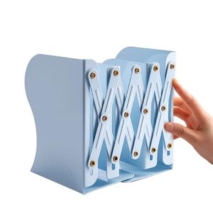 Expandable Metallic Bookshelf – Telescopic Steel Book Stand with Magnetic Pen Holder