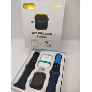 W26 Pro Max Series 8 Smart Watch with Free Airpods – A Complete Bundle for Fitness Tracking, Connectivity, and Modern Living