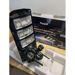 Three lens 450W 4G Solar CCTV Camera with floodlight