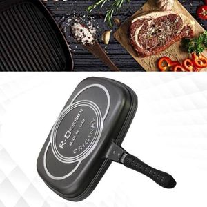 Dessini Heavy Double Pan /Meat Grill Non Stick Aluminum Die Cast Two-Sided Double Grill Non Stick Pressure Pan
