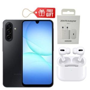 Samsung Galaxy A17, 6.7'' HD+ Display, '8GB RAM + 256GB Storage , 50MP Camera, 5000mAh Battery - Black + Airpods & Travel Adapter