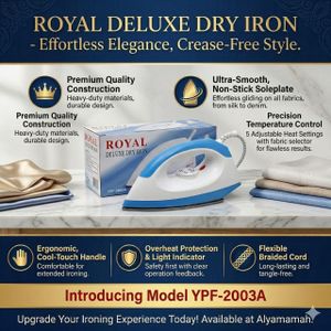 Royal Multifunctional Electric Heavy Duty Iron Box For Slim Fit Official Long & Short Sleeved Shirt & Trousers