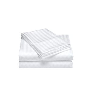 White Stripped Bedsheet Set 4 Pcs (2 Bedsheets & 2 Pillowcases)