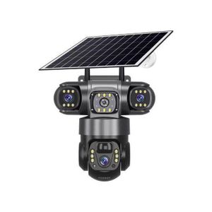 4G Triple Lens Solar CCTV Camera 360 Degrees View High Quality View 12MP Full HD Camera WaterProof Camera