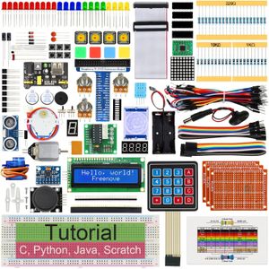 Freenove Ultimate Starter Kit For Raspberry Pi, 223 Items, 104 Projects, Python C Java Scratch