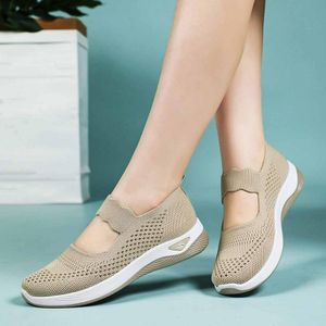 BREATHABLE KNIT SLIP-ON SNEAKERS  