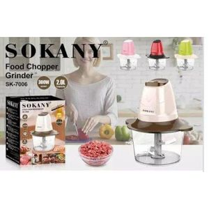 Sokany 2L Electric Food Chopper SK-7006 – 300W Stainless Steel Blade Meat, Vegetable & Fruit Processor