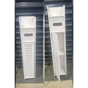 Bathroom Storage Cabinet Wooden Wall Mounted Organizer with Shelves and Doors for Towel and Toiletries Organization