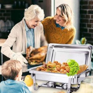 Food Warmer, Chafing Dish Buffet Set, 8QT/9L Buffet Servers with Full Size Food Pans, Fuel Holders, Lids Frames, for Catering, Buffet, and Wedding Parties