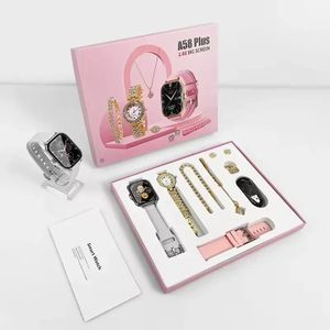 A58 Plus Women Smart Watch Gift Set with Jewelry Combo and Touchscreen Display