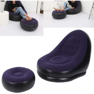 Inflatable sofa seat with foot stool and manual pump