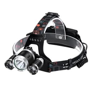 3x T6 LED Headlamp USB Rechargeable Adjustable Focus Torch for Outdoor Use