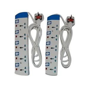 Power King Fridge,Tv ,Iron Box And Electric Kettle Support Heavy Duty TWO 5 Way Power Extension Cable.