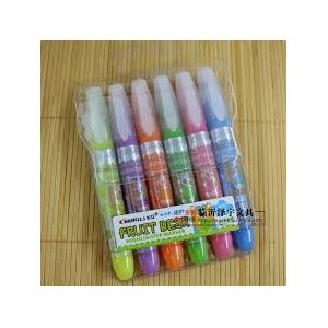 Stationery long standing fruit bear color highlighter set 6 color glitter pen key marker marker.