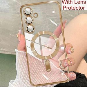 Samsung Galaxy A16 5G Clear Phone Case - Magnetic Cover with MagSafe Military Shockproof Gold