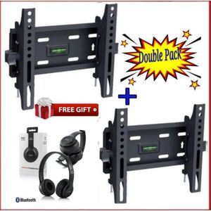 Skilltech 2*15" To 43" Tilting Wall Mount Brackets+ P47 Bluetooth Wireless Headphones.