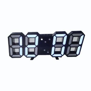 3D LED Smart Digital Clock BLACK Multifunctional Desk & Wall Clock with Alarm Thermometer Calendar & Auto-Dimming Display USB Powered Creative Decor for Home Office Bedroom Time Date Temperature Unique 