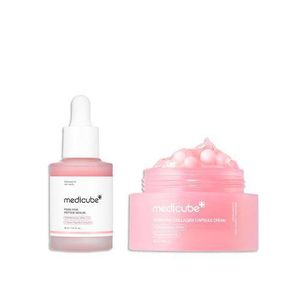 Medicube Overnight Renewal Salmon PDRN Duo: Salmon DNA PDRN Pink Peptide Serum and Salmon DNA PDRN Pink Collagen Capsule Cream