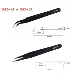 120mm Tweezers Plastic Tweezers Anti-static Pointed Non-slip Hand Repair  Tool